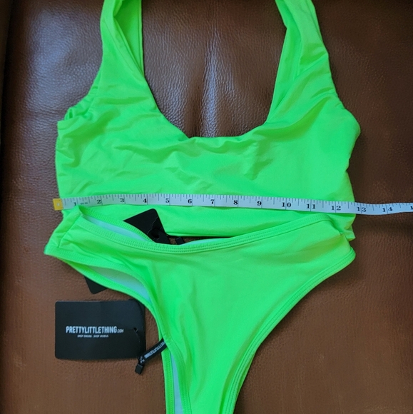 PrettyLittleThing Lime Mix & Match V Front Brazilian Bikini Bottom, Size 8 / 10 - Picture 8 of 9